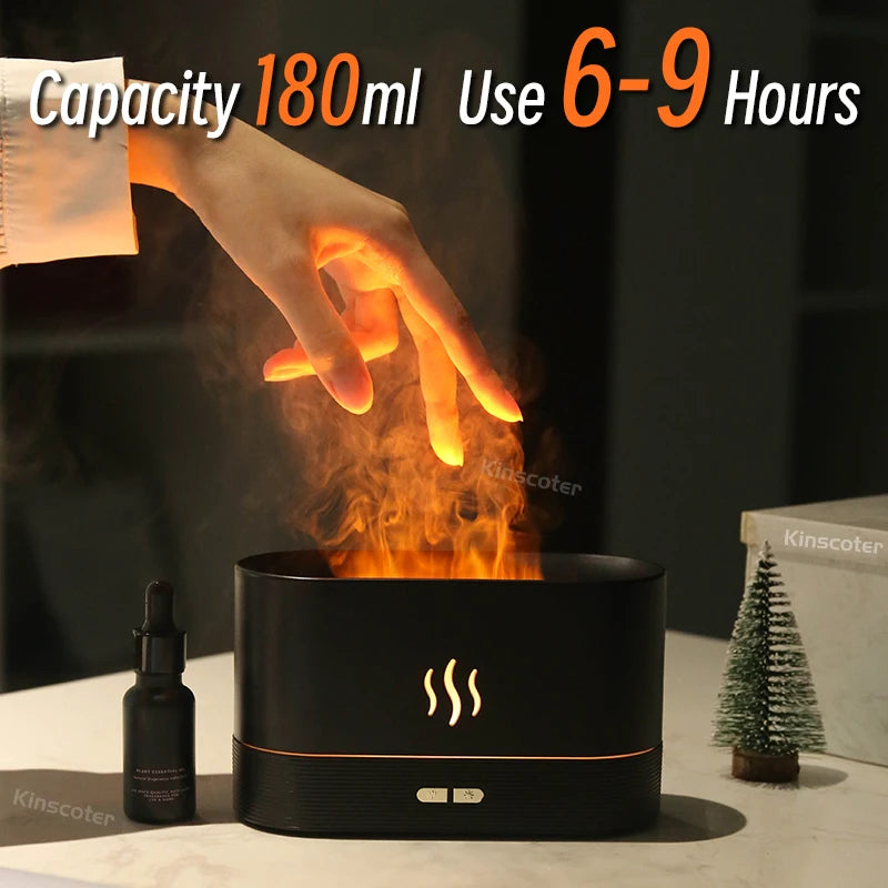 Aroma Diffuser Air Humidifier Ultrasonic Cool Led Essential Oil Flame Lamp Difusor