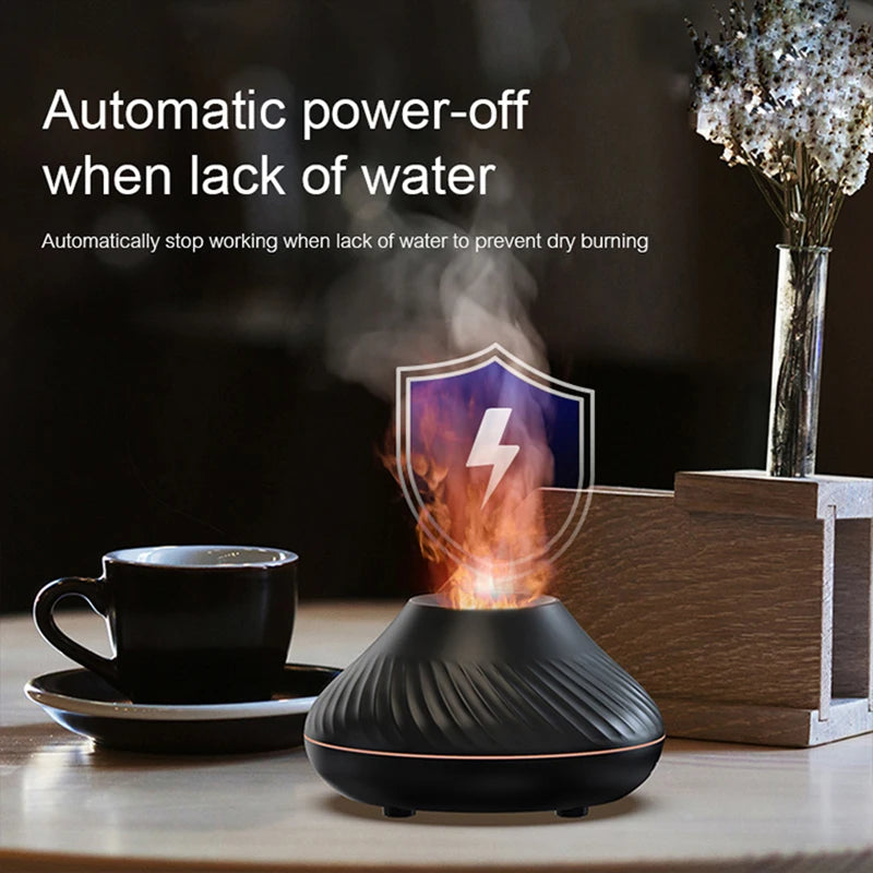 Colorful Flame Aromatherapy Humidifier Cool Mist Maker 130ml USB